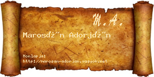 Marosán Adorján névjegykártya